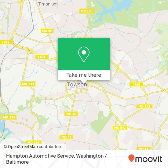 Mapa de Hampton Automotive Service, 300 E Joppa Rd