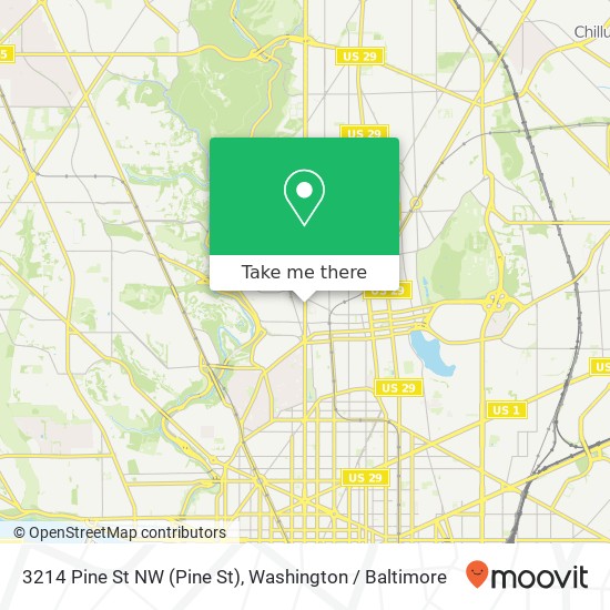 Mapa de 3214 Pine St NW (Pine St), Washington, DC 20010