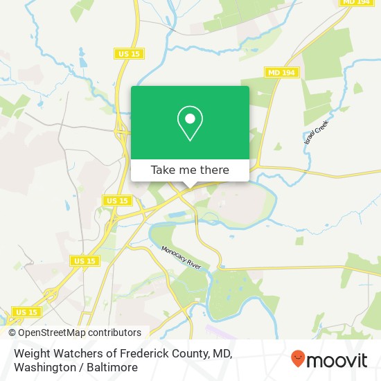 Weight Watchers of Frederick County, MD, 1700 Kingfisher Dr map