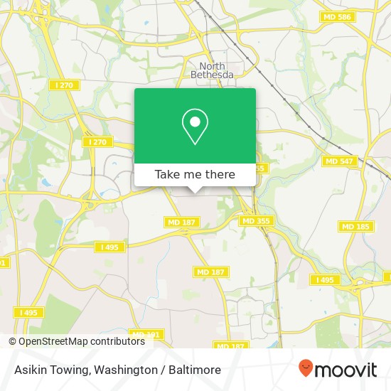 Mapa de Asikin Towing, 5825 Grosvenor Ln