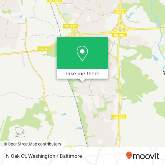 Mapa de N Oak Ct, Bowie, MD 20716