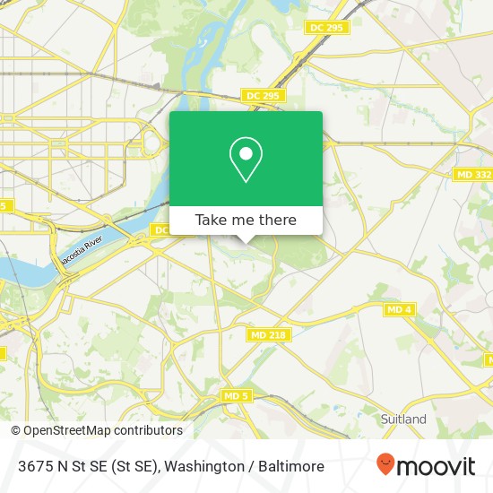Mapa de 3675 N St SE (St SE), Washington, DC 20019