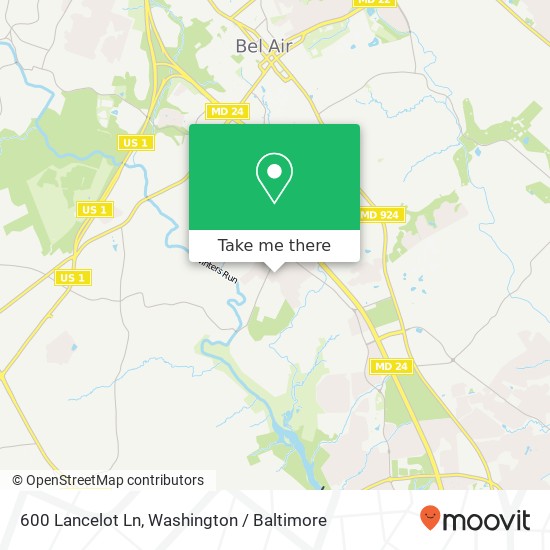 Mapa de 600 Lancelot Ln, Bel Air, MD 21015