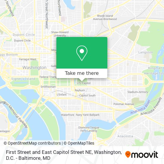 First Street and East Capitol Street NE map