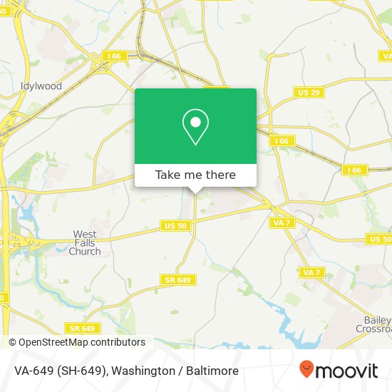 Mapa de VA-649 (SH-649), Falls Church, VA 22042