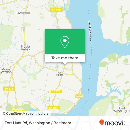 Mapa de Fort Hunt Rd, Alexandria (FORT HUNT), VA 22308