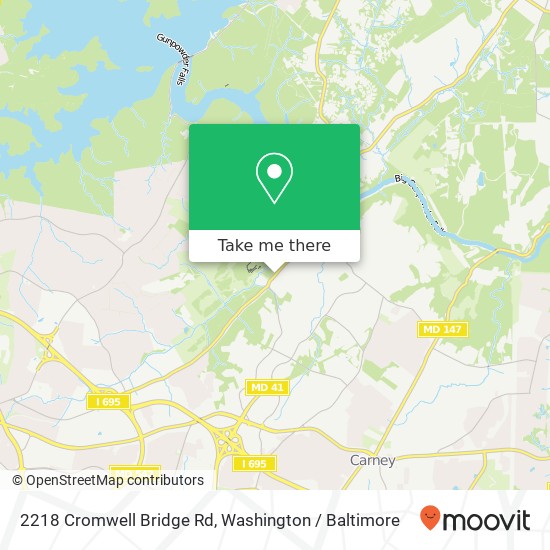 Mapa de 2218 Cromwell Bridge Rd, Parkville, MD 21234