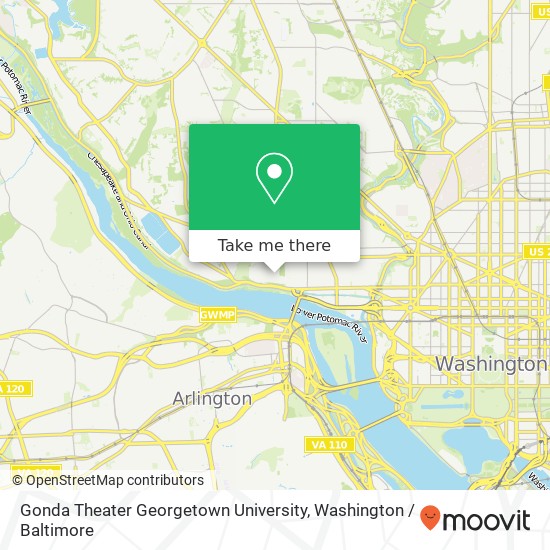Mapa de Gonda Theater Georgetown University, 3700 O St NW