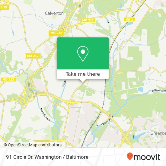 Mapa de 91 Circle Dr, Beltsville, MD 20705