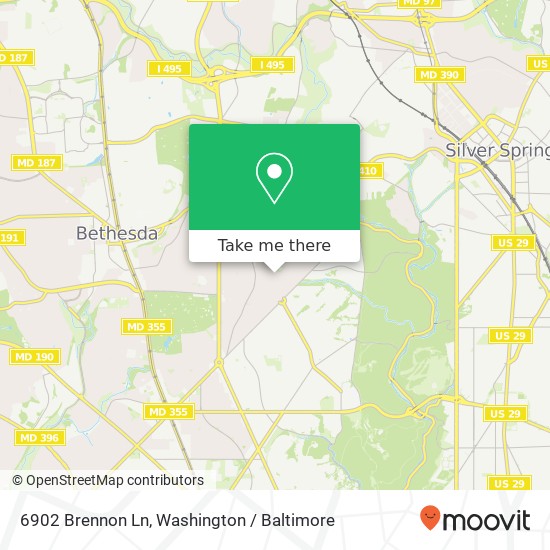 Mapa de 6902 Brennon Ln, Chevy Chase, MD 20815