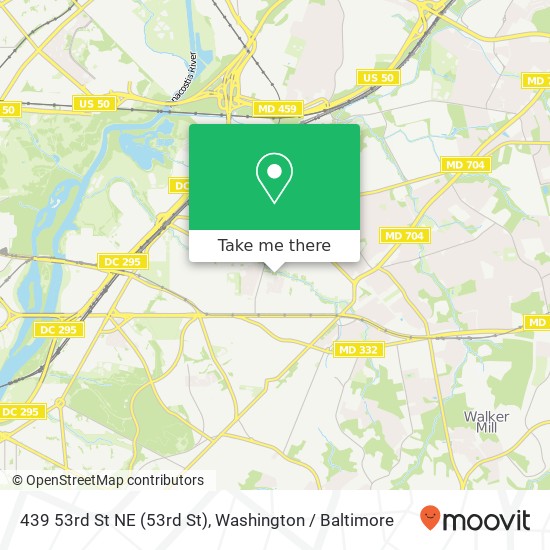 Mapa de 439 53rd St NE (53rd St), Washington, DC 20019