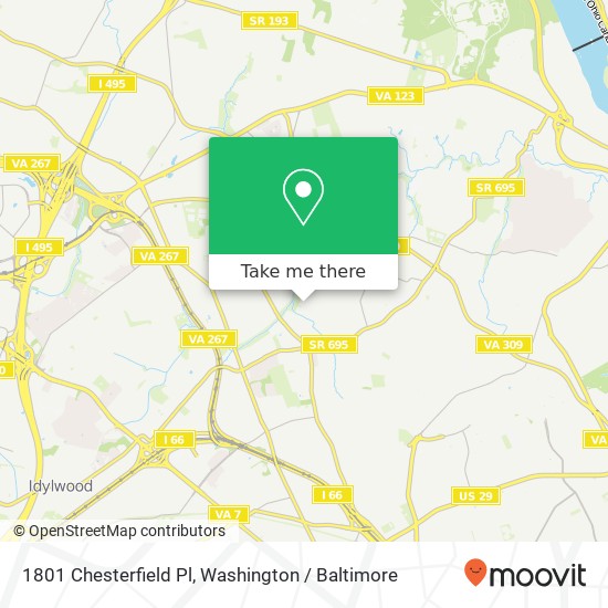 Mapa de 1801 Chesterfield Pl, McLean, VA 22101