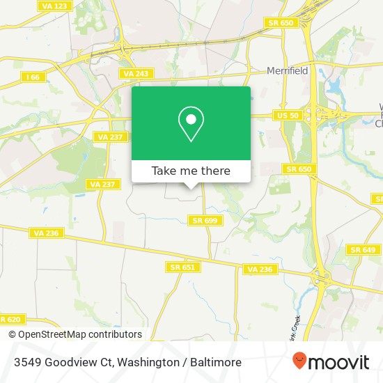 Mapa de 3549 Goodview Ct, Fairfax, VA 22031