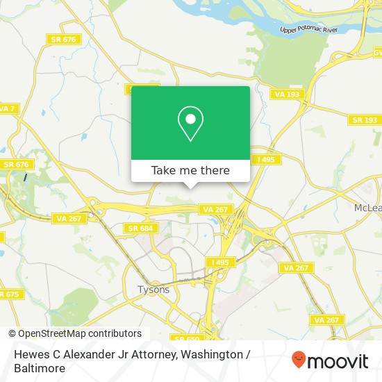 Hewes C Alexander Jr Attorney, 8010 Falstaff Rd map