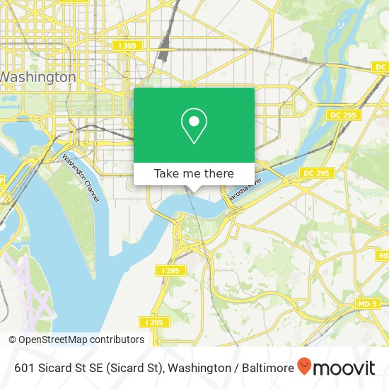 Mapa de 601 Sicard St SE (Sicard St), Washington Navy Yard, DC 20374