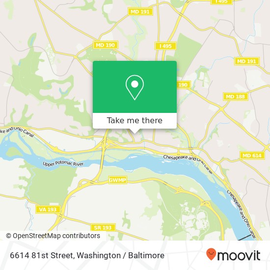 6614 81st Street, 6614 81st St, Cabin John, MD 20818, USA map