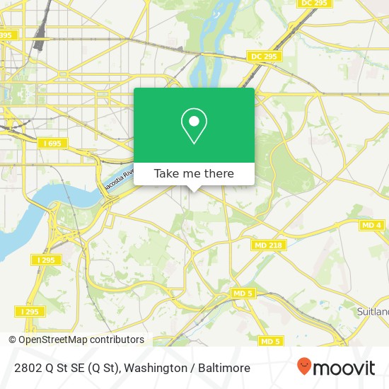 Mapa de 2802 Q St SE (Q St), Washington, DC 20020