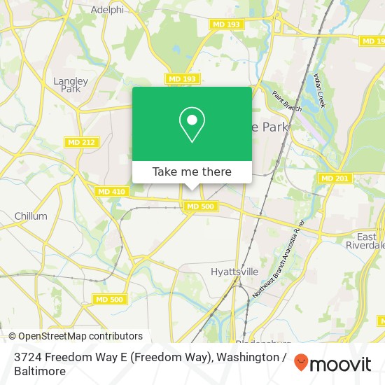 3724 Freedom Way E (Freedom Way), Hyattsville, MD 20782 map