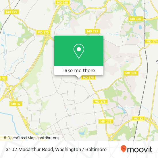 Mapa de 3102 Macarthur Road, 3102 MacArthur Rd, Fort Meade, MD 20755, USA