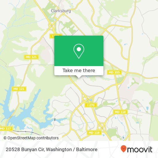 Mapa de 20528 Bunyan Cir, Germantown, MD 20876