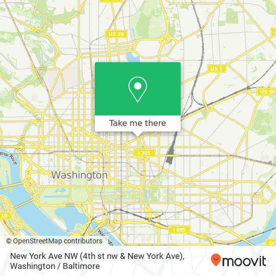 Mapa de New York Ave NW (4th st nw & New York Ave), Washington, DC 20001