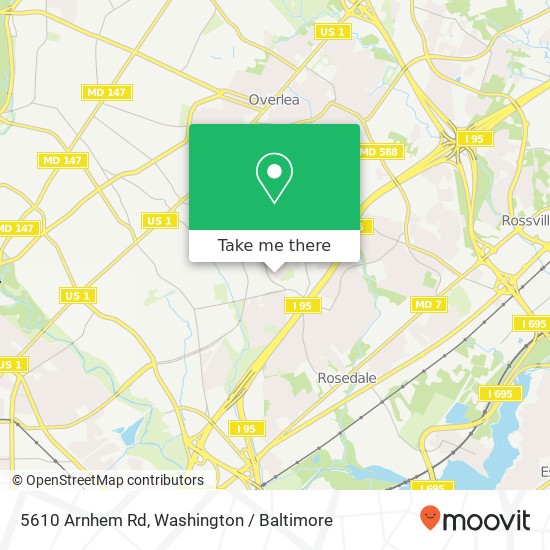 Mapa de 5610 Arnhem Rd, Baltimore, MD 21206