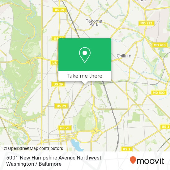 5001 New Hampshire Avenue Northwest, 5001 New Hampshire Ave NW, Washington, DC 20011, USA map