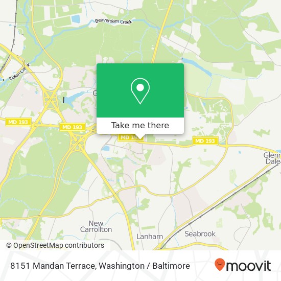 Mapa de 8151 Mandan Terrace, 8151 Mandan Terrace, Greenbelt, MD 20770, USA