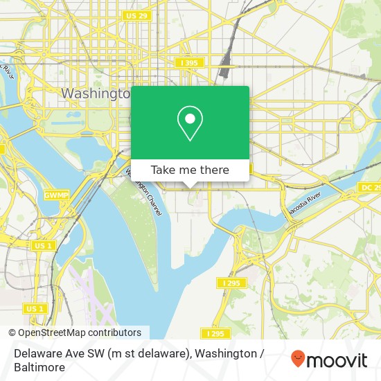 Delaware Ave SW (m st delaware), Washington, DC 20024 map