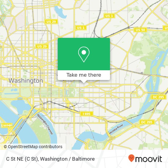 Mapa de C St NE (C St), Washington, DC 20002