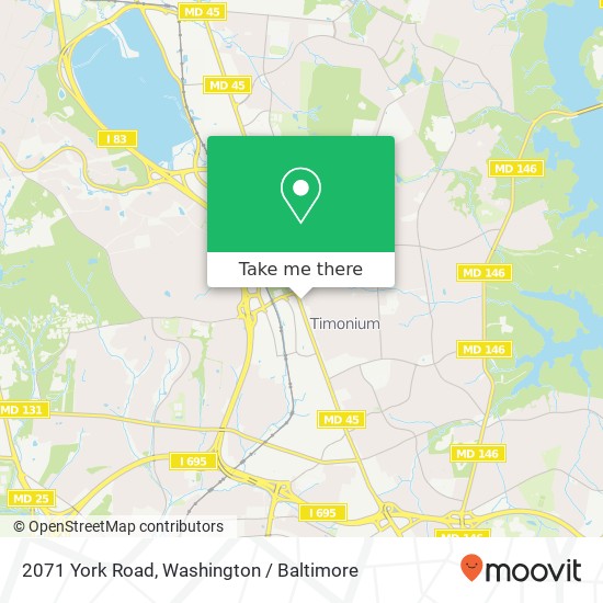 Mapa de 2071 York Road, 2071 York Rd, Lutherville-Timonium, MD 21093, USA