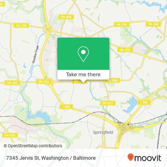 Mapa de 7345 Jervis St, Springfield, VA 22151