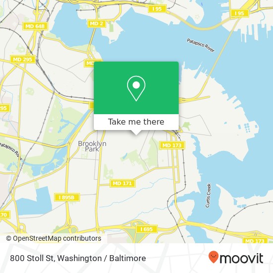 Mapa de 800 Stoll St, Brooklyn, MD 21225