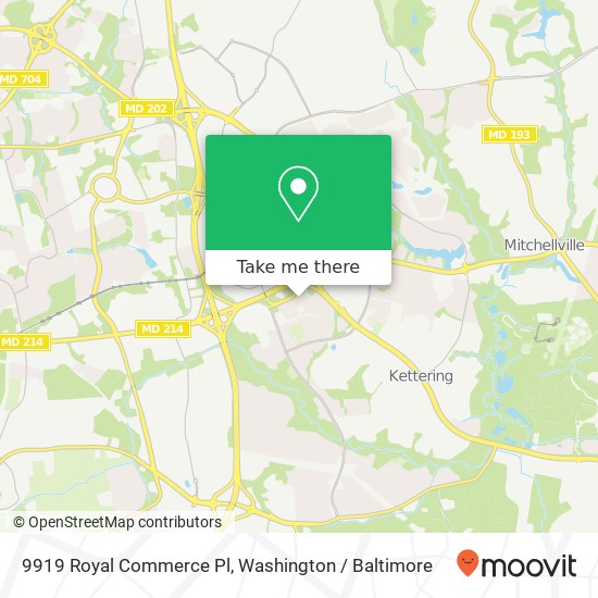 Mapa de 9919 Royal Commerce Pl, Upper Marlboro, MD 20774