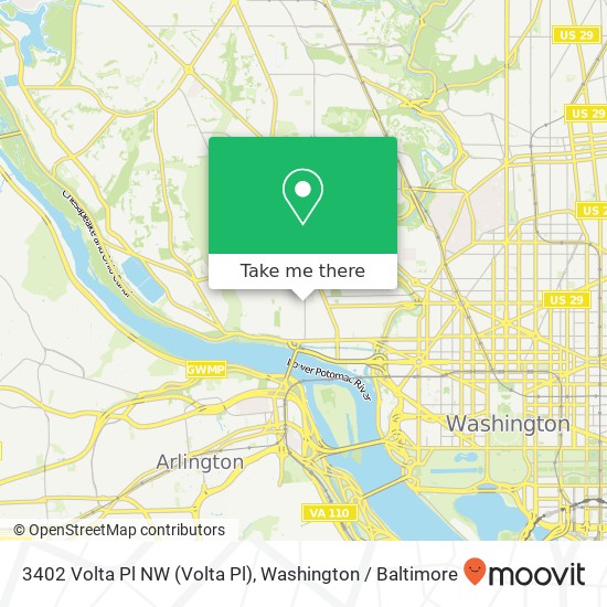 3402 Volta Pl NW (Volta Pl), Washington, DC 20007 map