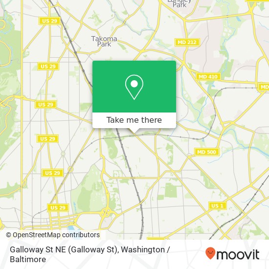 Mapa de Galloway St NE (Galloway St), Washington, DC 20017