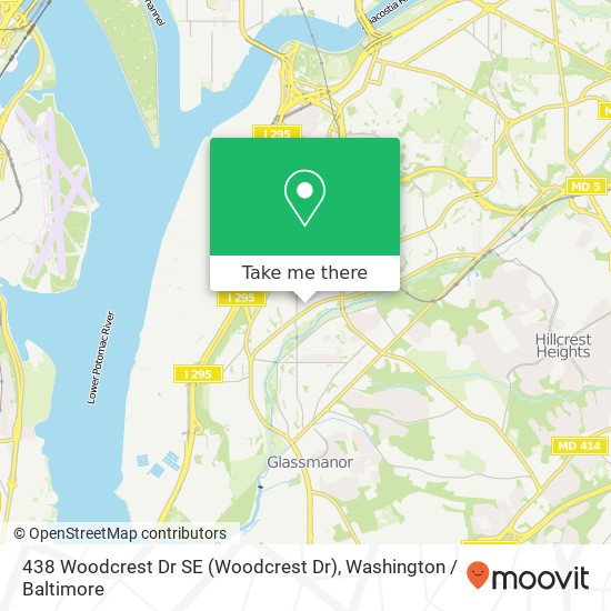 Mapa de 438 Woodcrest Dr SE (Woodcrest Dr), Washington, DC 20032