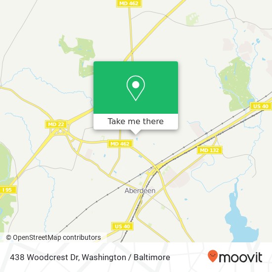 Mapa de 438 Woodcrest Dr, Aberdeen, MD 21001