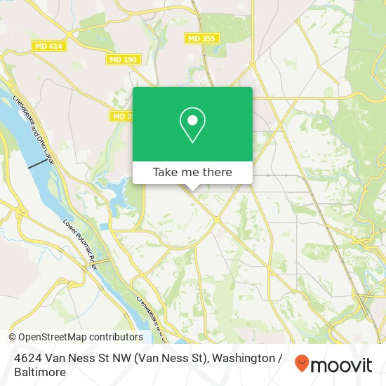 Mapa de 4624 Van Ness St NW (Van Ness St), Washington, DC 20016