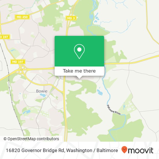 Mapa de 16820 Governor Bridge Rd, Bowie, MD 20716