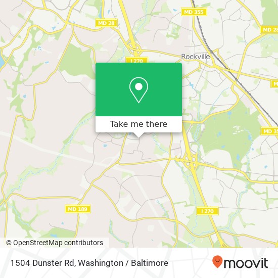 Mapa de 1504 Dunster Rd, Potomac, MD 20854