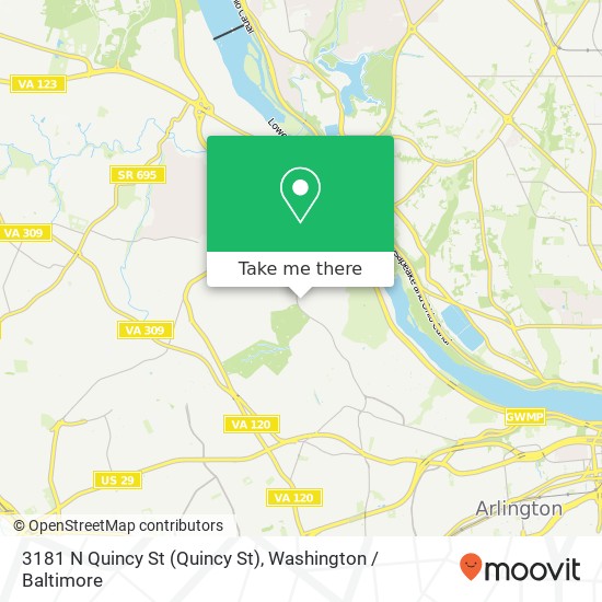 Mapa de 3181 N Quincy St (Quincy St), Arlington, VA 22207