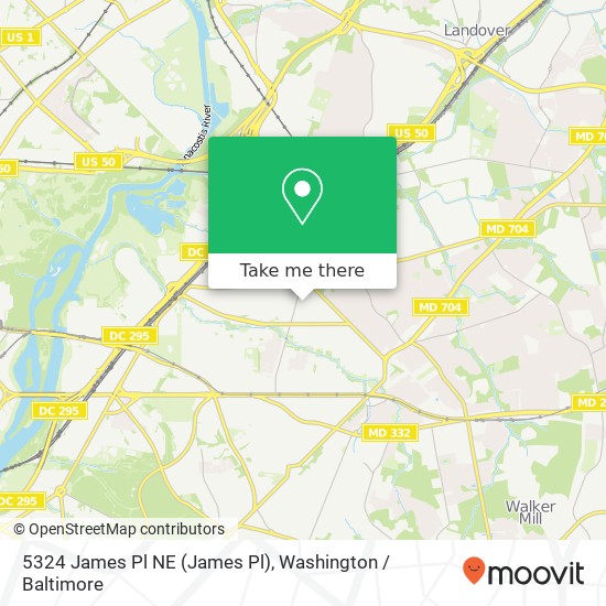 Mapa de 5324 James Pl NE (James Pl), Washington, DC 20019