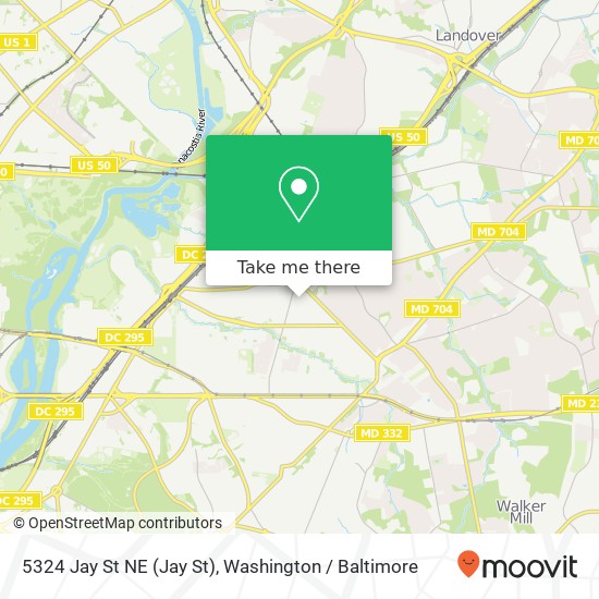 Mapa de 5324 Jay St NE (Jay St), Washington, DC 20019