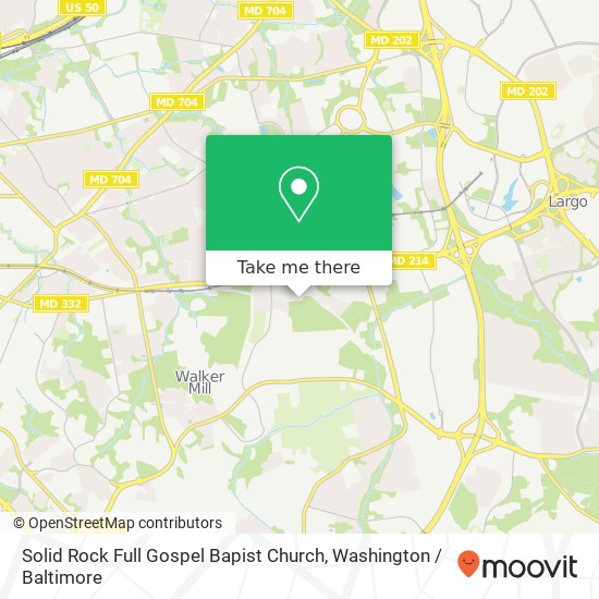 Mapa de Solid Rock Full Gospel Bapist Church, 7711 Walker Mill Dr