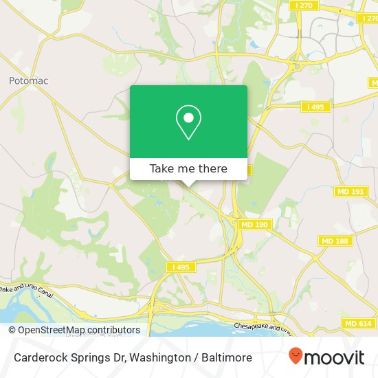 Mapa de Carderock Springs Dr, Bethesda, MD 20817