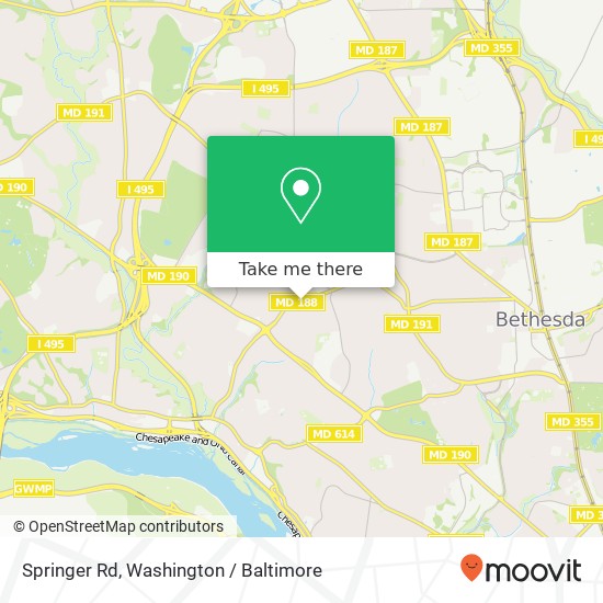 Mapa de Springer Rd, Bethesda, MD 20817
