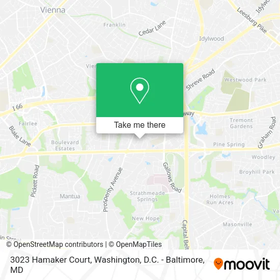 Mapa de 3023 Hamaker Court