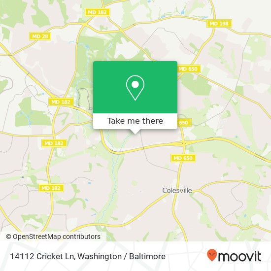 14112 Cricket Ln, Silver Spring, MD 20904 map