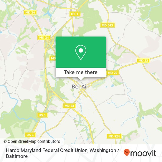 Mapa de Harco Maryland Federal Credit Union, 30 N Hickory Ave